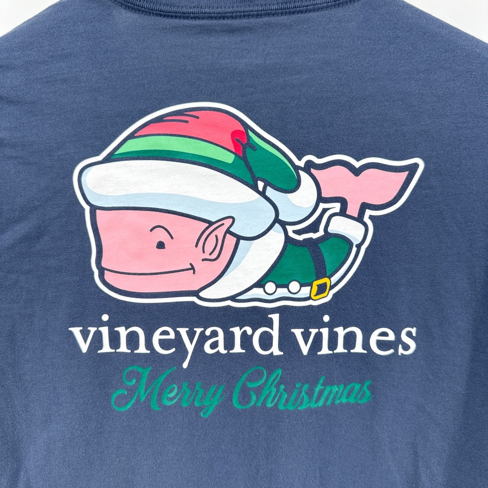 Vineyard Vines Big Kids Long Sleeve Whale‎ Elf Merry Christmas T-Shirt Size XL